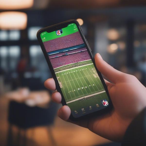 NFL London game displayed on a mobile phone