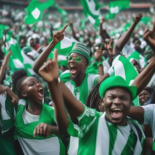 Nigerian fans celebrating national team