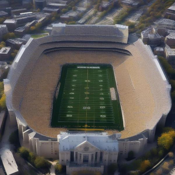 notre dame football stadium from above