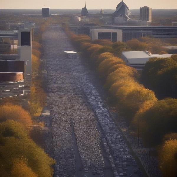 notre dame football game day traffic congestion