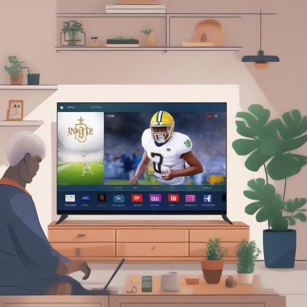 setting up to watch notre dame game