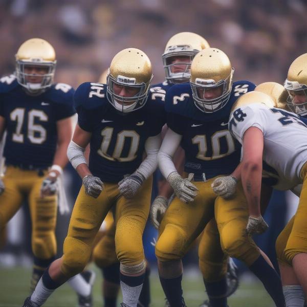 notre dame players in action