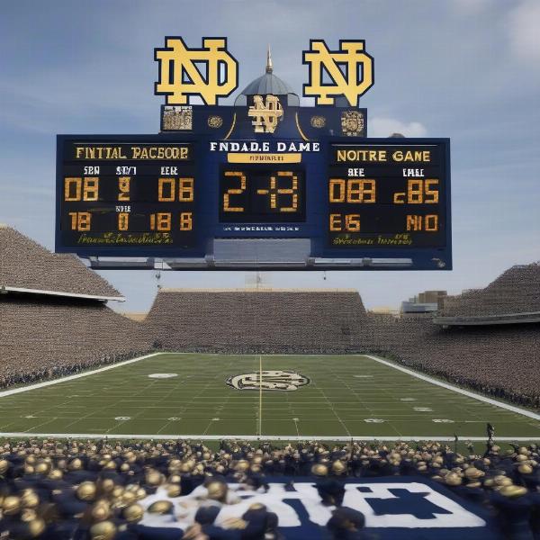 notre dame football game scoreboard