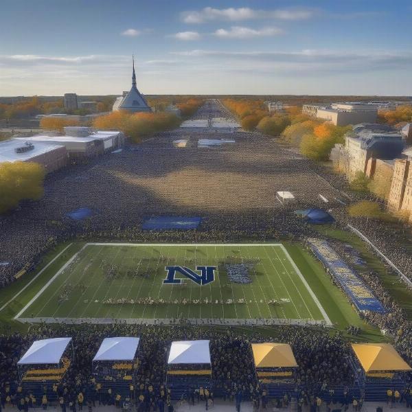 notre dame tailgating crowd