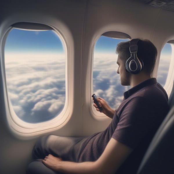 man-playing-game-on-airplane