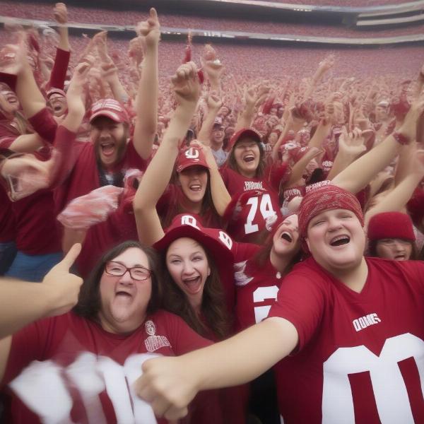 oklahoma sooners fans celebrating bowl game victory