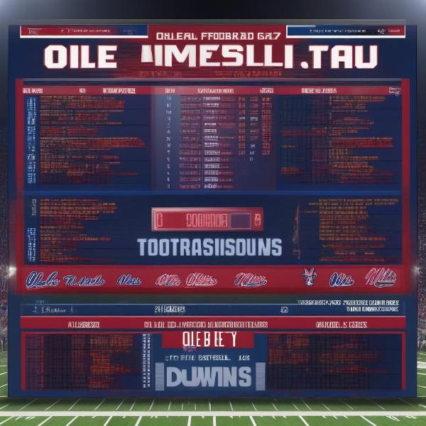 ole miss football scoreboard shows the current game score and team stats
