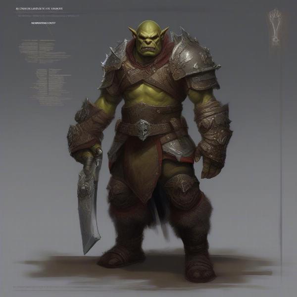 An Orc Captain being promoted, illustration of the Nemesis System