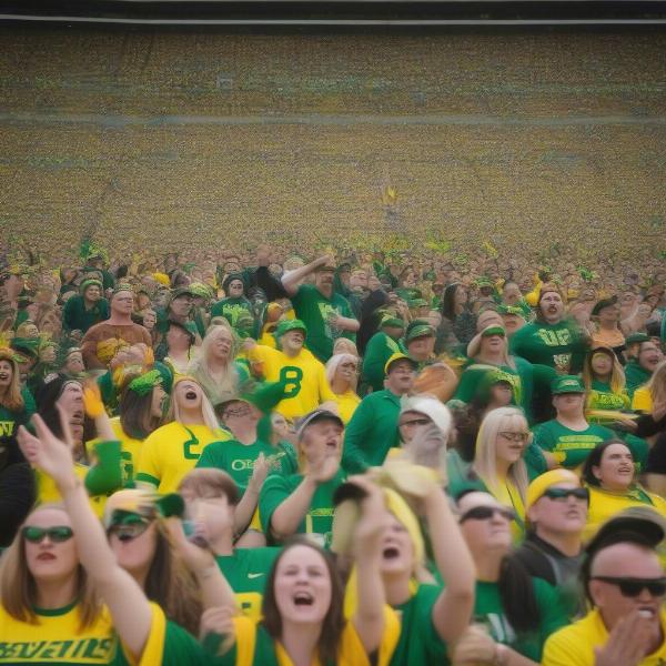 passionate fans at the oregon civil war game