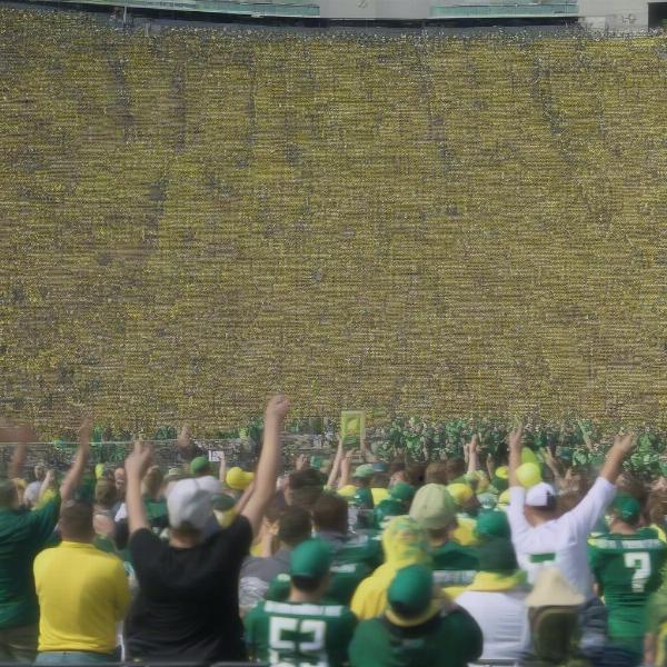 Excited Oregon Ducks Fans At Spring Game