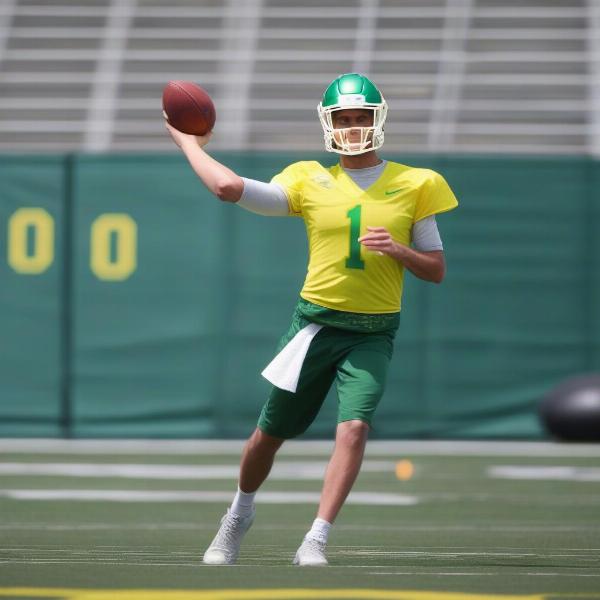 oregon ducks quarterback throwing practice