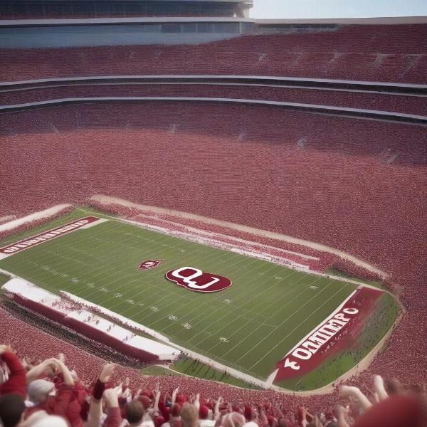 Excited OU Fans Cheering in Stadium