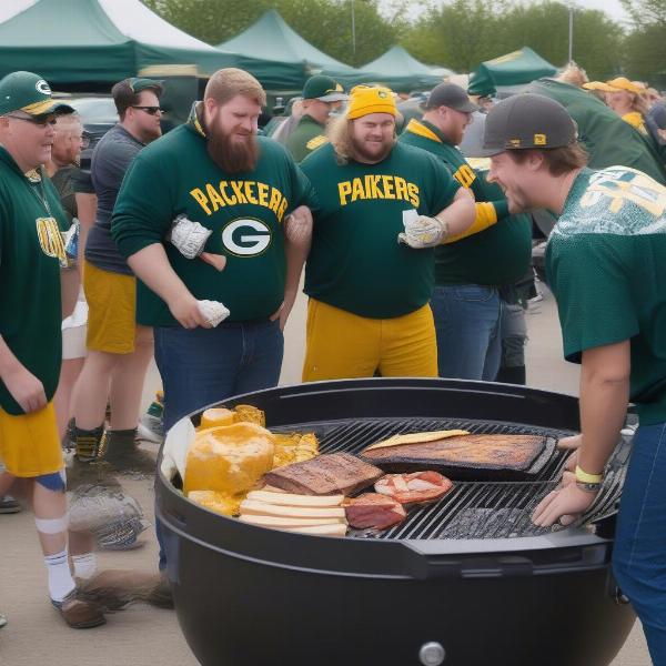 Packers Fans Tailgating at Lambeau Field