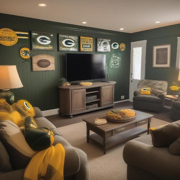 Home Setup for Watching Green Bay Packers Game