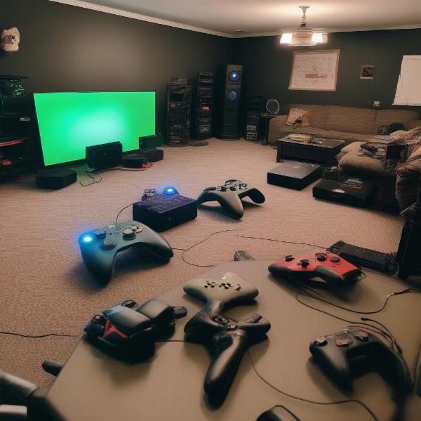 party video game setup multiple controllers