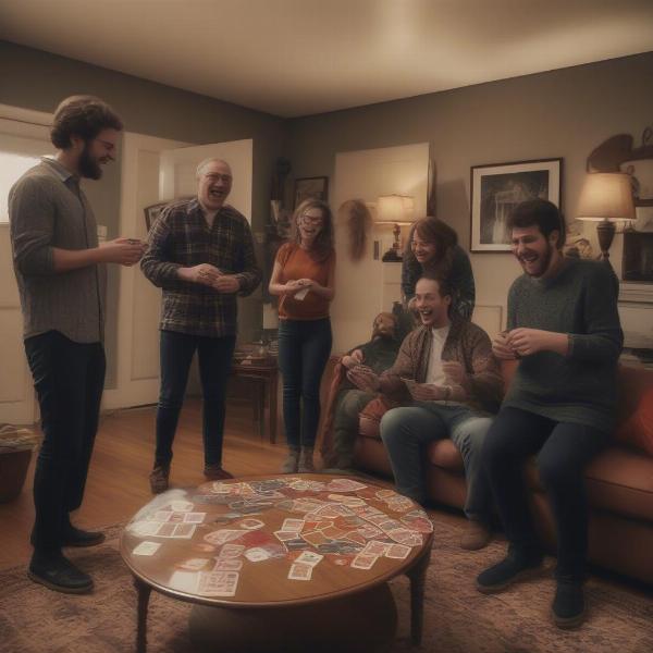 Group enjoying fun party games together