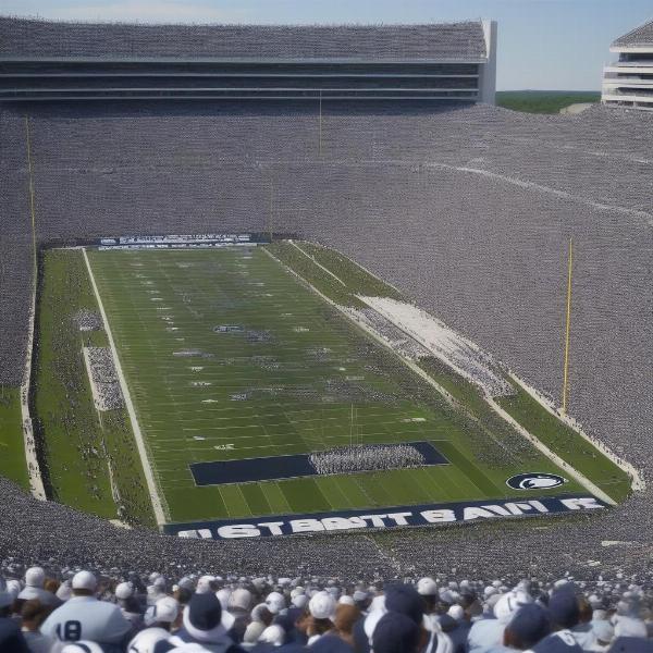 Penn State football game day crowd filling Beaver Stadium