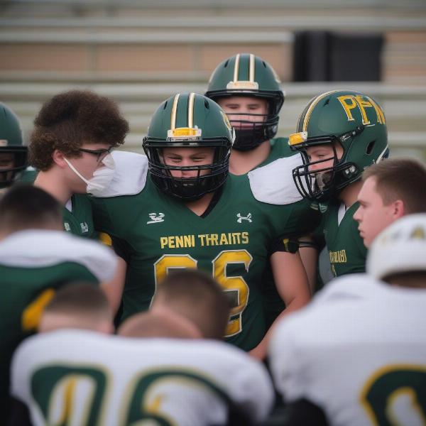 Penn Trafford Football Team Huddle 