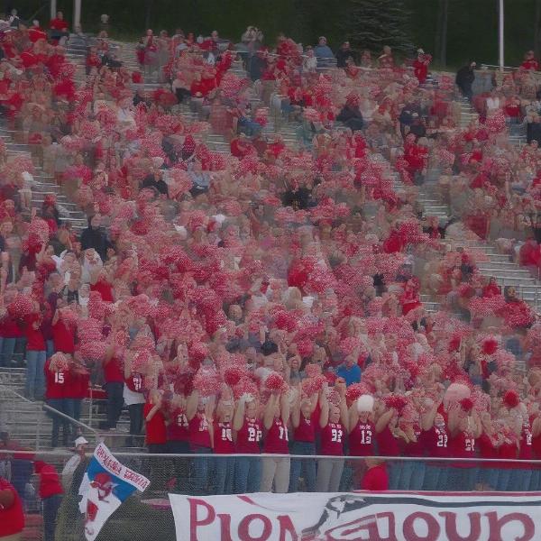 Pequot Lakes fans cheering at a football game