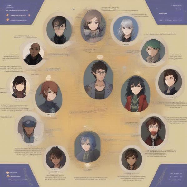 Persona social links interface showing different characters and their levels