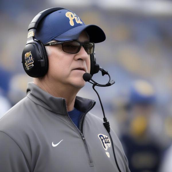 Pitt Panthers football coach during a bowl game