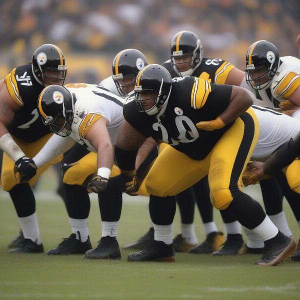 Steelers defense line in action