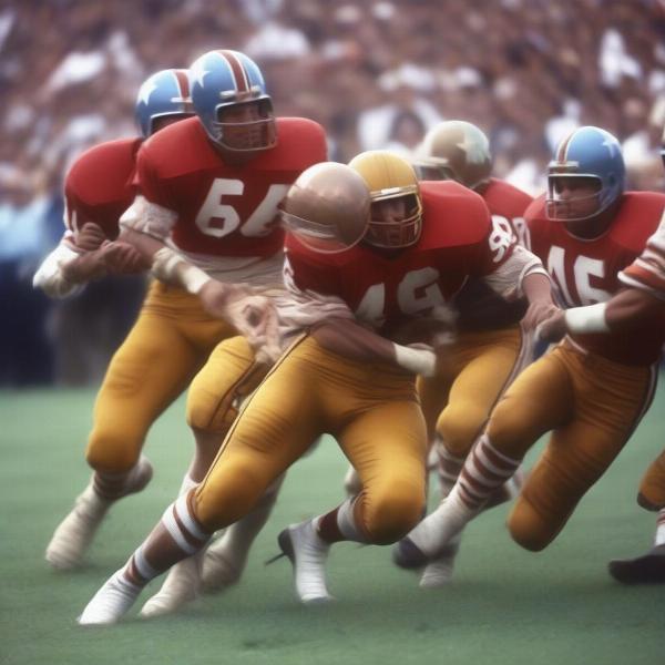 1976 college football all star players action