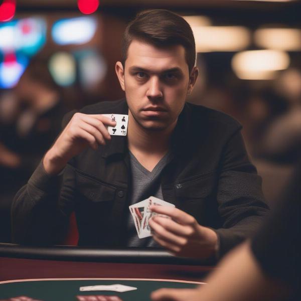 poker bluff face serious expression