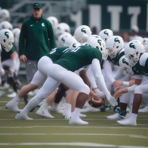 Michigan State pre-game warm-up routine