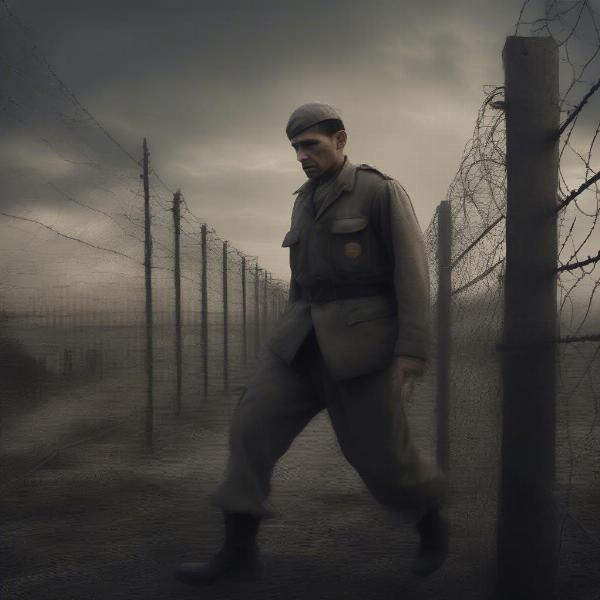 a-prisoner-of-war-trying-to-escape-from-a-camp