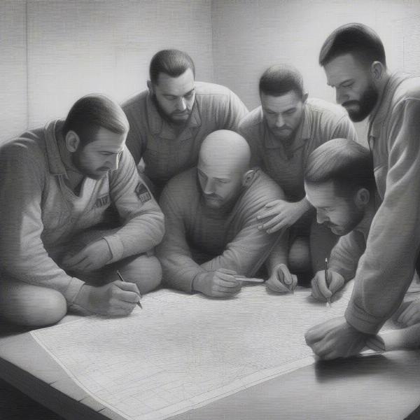 a-group-of-prisoners-planning-their-escape-strategically