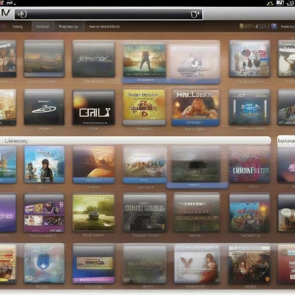 ps vita game library interface home screen