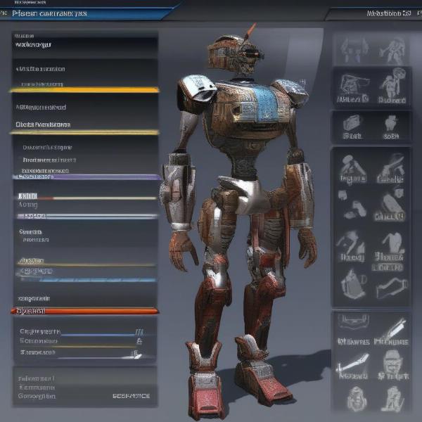 ps2 robot game customization screen