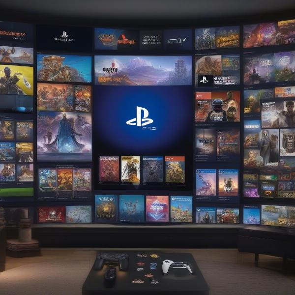 ps5 digital game library on screen