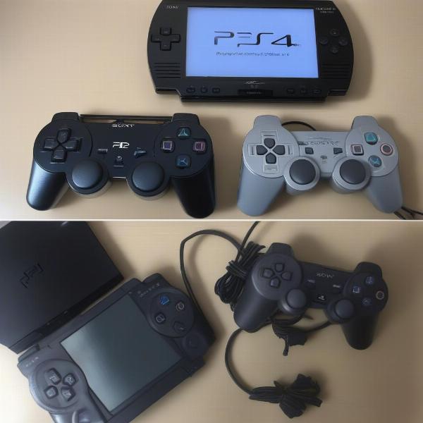 psp and ps2 consoles side by side