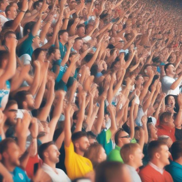 A crowd reaction at a sports game