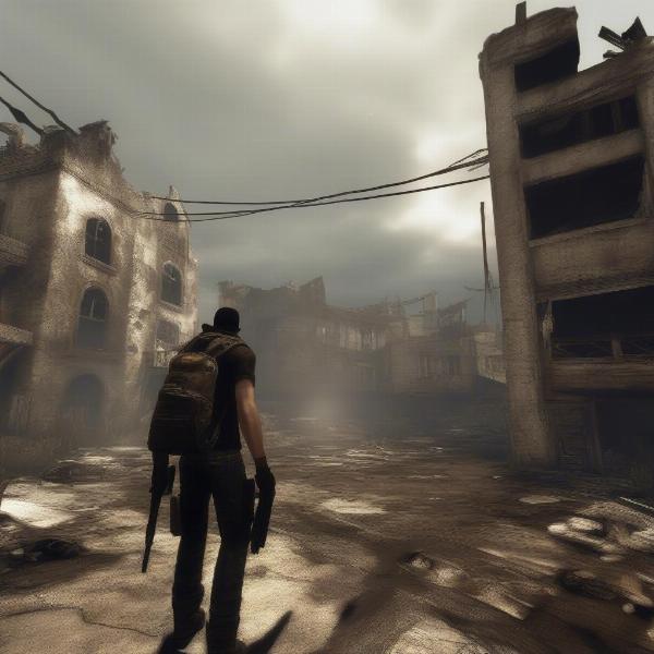 Rage Xbox 360 gameplay, exploring a post apocalyptic town