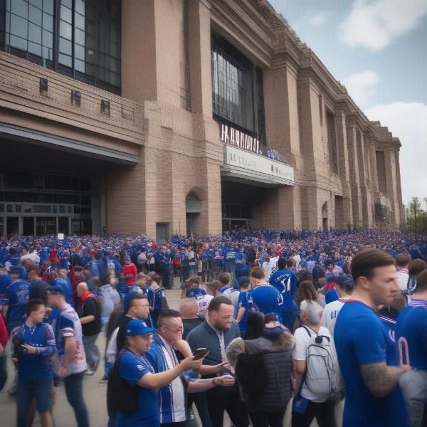 Rangers Fans Arriving Early at Stadium