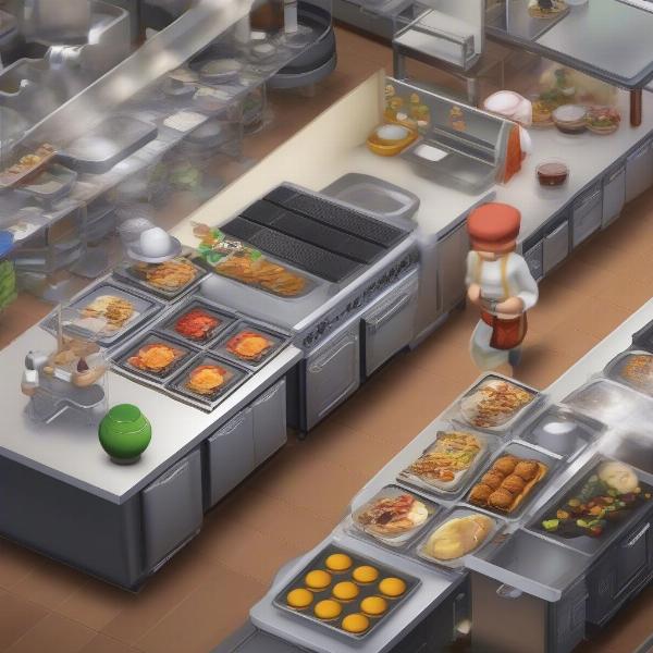 Restaurant Tycoon 2 kitchen setup