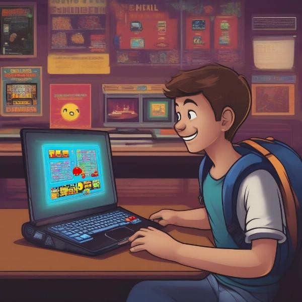 playing retro arcade games at school