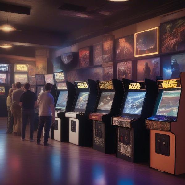 Retro Star Wars Arcade Gaming Scene