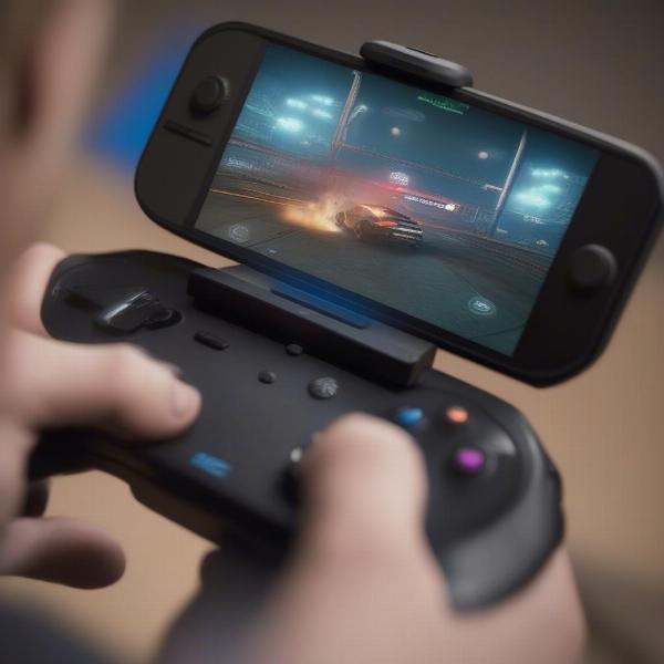 RG353 handheld streaming a steam game