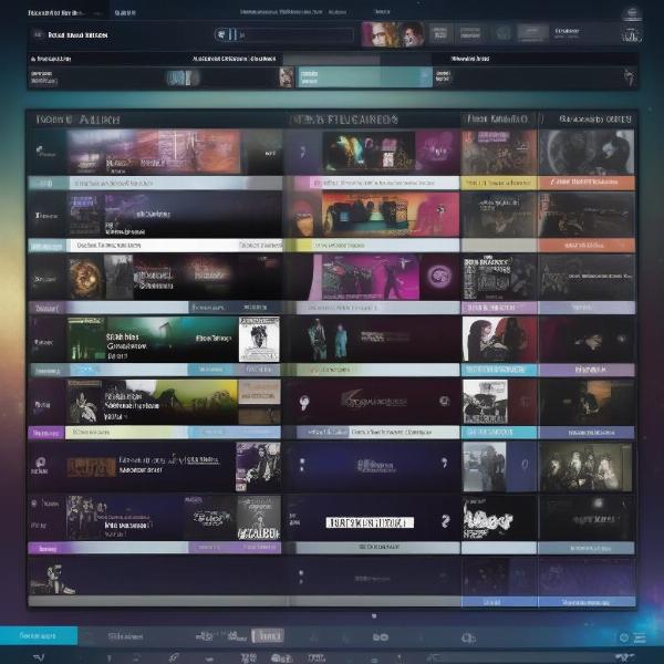 rock band 4 song selection screen with various tracks and genres displayed