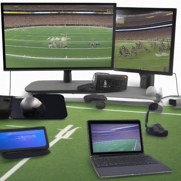 multiple devices showing saints game