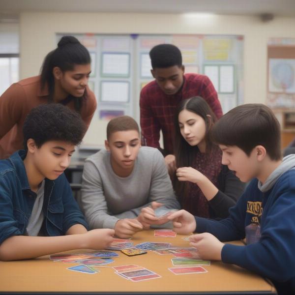 student-playing-card-game