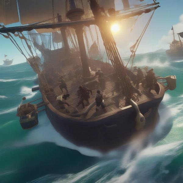 Sea of Thieves showing cooperative pirate gameplay