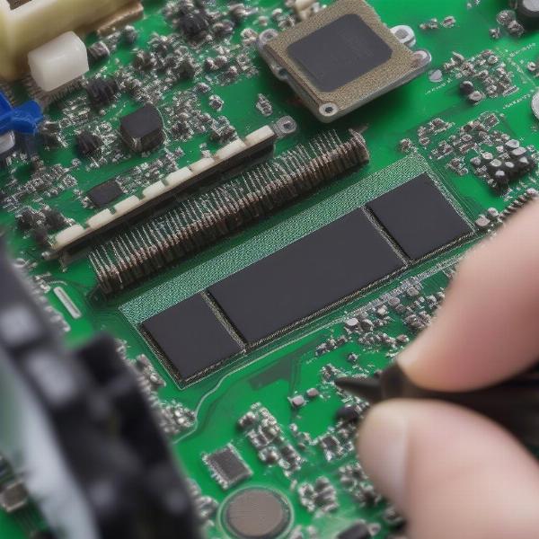 sega genesis mod chip being installed