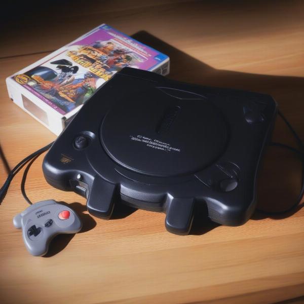 sega saturn console and game case