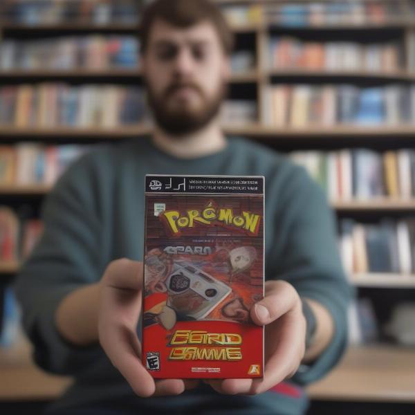 person holding video game box