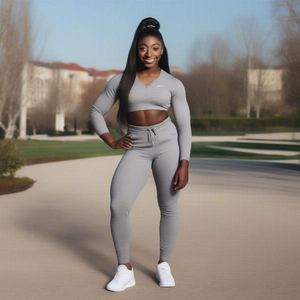 simone biles athleisure and casual fashion sense